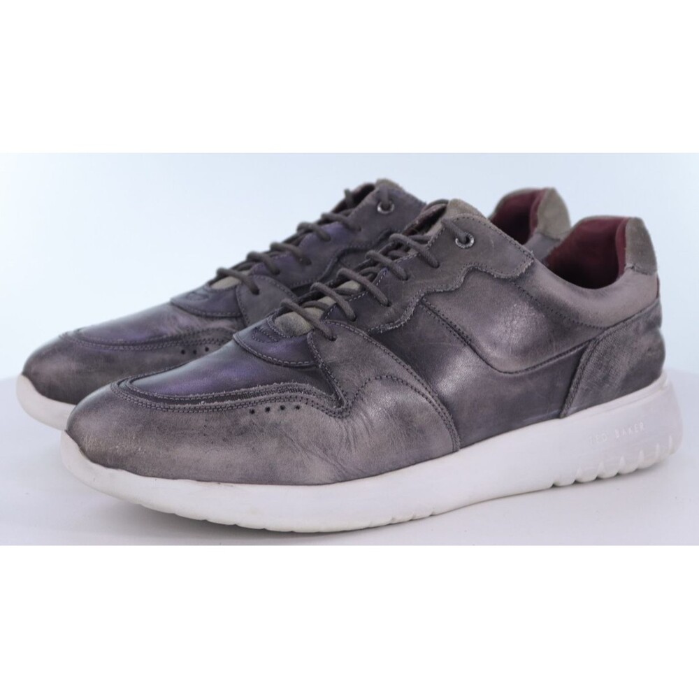 Ted Baker Calist $225 Men's Trainers Shoes Size EU 43 US 10 Leather Gray